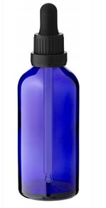100 ml Blue Glass Bottle with Glass Pipette Drop