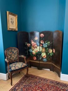 Antique painted folding screen
