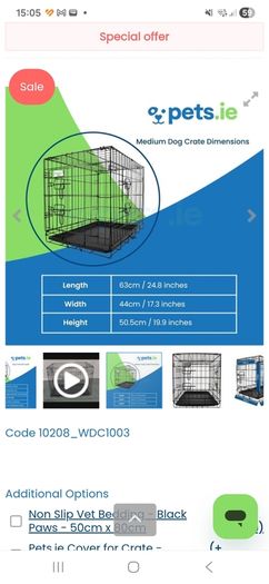Medium sized dog crate