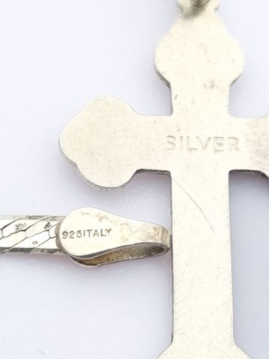 Sterling Silver Cross On 925 Italian Chain
