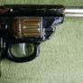 Vintage Rare Metal Double Barrel Pop Gun Image 3
