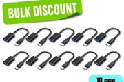 10x Usb-c Male To Usb 3.0 Female Cable 5gbps Black Bulk / Wholesale