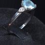 Vintage 9ct White Gold Aquamarine Diamond Ring Size 58 Image 4