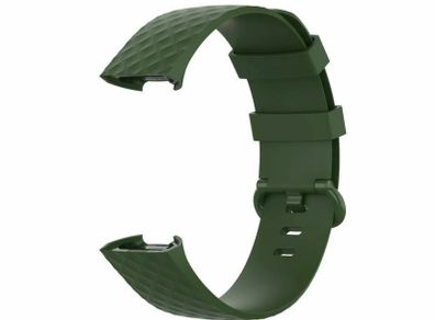 SMALL Army Green Silicone Band Strap Buckle For Fitbit Charge 3 4 Replacement