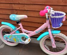 Kids unicorn bike size 16 inch wheels