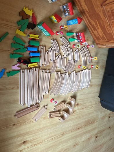 wooden train set
