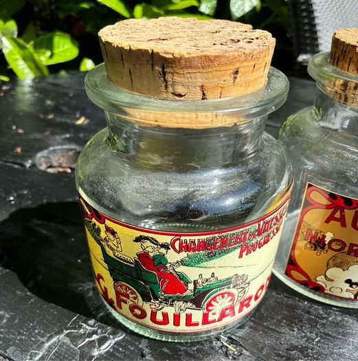 Pair of French Automobile Glass Jars