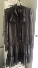 Designer dress flapper cut style in silk crepe
