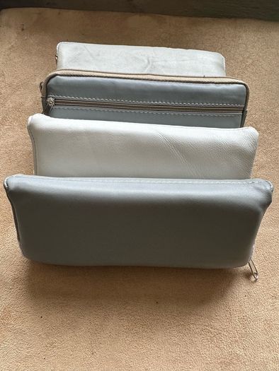Ten mixed colour real leather pencil case / glasses cases
