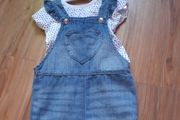 baby soft denim dungaree shorts and tee