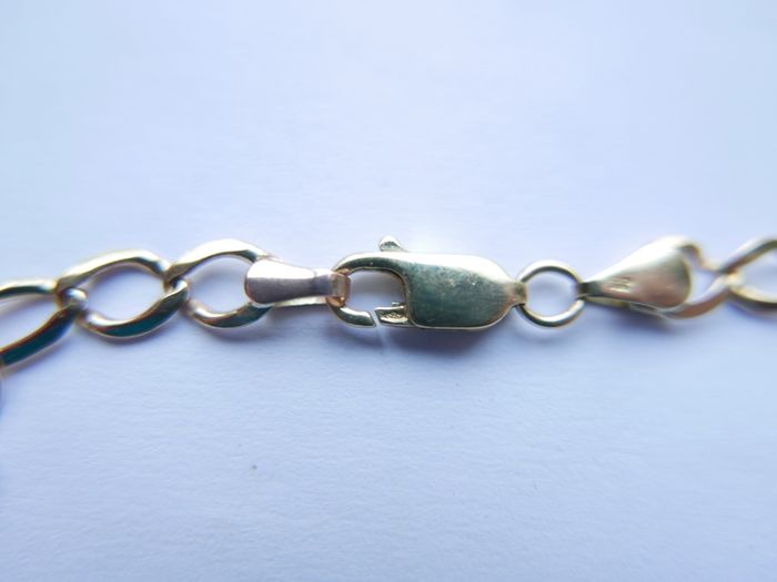 Vintage sold 9K Yellow Gold 375 Figaro Chain Bracelet length 9,2" - 6,5g