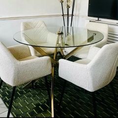 Glass dining table and 4 chairs