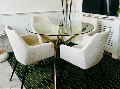 Glass dining table and 4 chairs