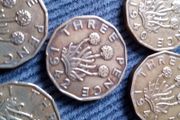 Scottish Brass Three Pence Coins. Sequential.  Bargain.