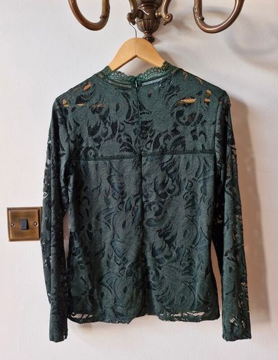 Lace top (bottlegreen colour) Size L