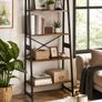 Ladder Bookcase storage shelves 4 tier Image 4