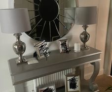 Pair of table lamps with shades