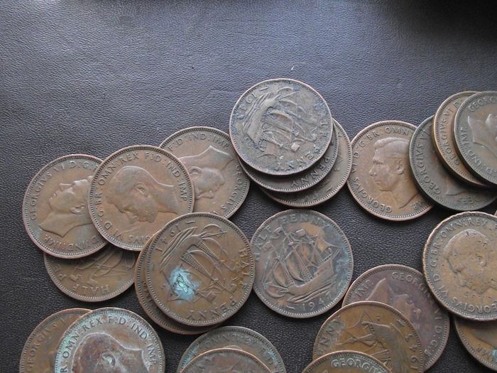 Great Britain. George VI. 50 coins @Half Penny (1937-1952)