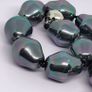 Peacock Color Shell Pearl Bracelet (Size - 8) in Rhodium Overlay Sterling Silver Image 2