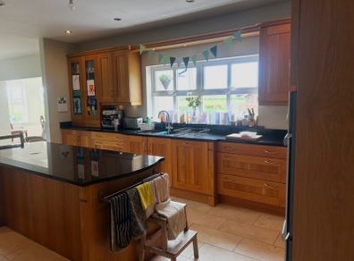 Solid kitchen with marble worktop ,