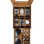 2-Tier Watch Case with Key Lock, Glass Lid, Watch Display Box for Men and Women, Brown Synthetic Leather, Brown Velvet Lining, Removable Pillows, Jewelry Storage Box, Gift Idea Image 2