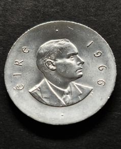 Silver Padraig Pearse 10 Shilling 1966 UNC coin