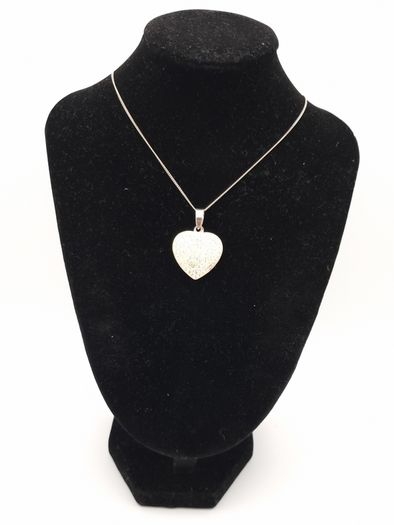 Vintage Cubic Zirconia Heart 925 Silver Necklace