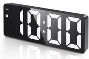 Digital Alarm Clock, Bedside Alarm Clock with Large LED Display, Non Ticking USB/Battery Powered Alarm Clock with Temperature, Snooze, Date, 3 Adjustable Brightness, Voice Control (FREE POSTAGE)