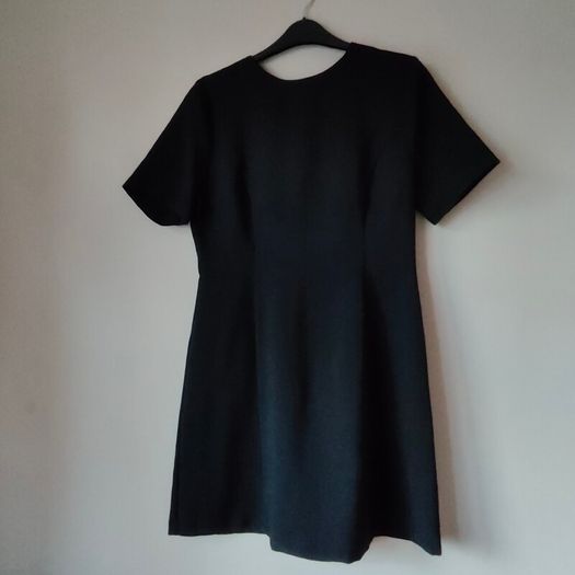 Black Short Sleeve Tailored Shift Dress, NEXT, Size 10