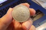 Netherlands 1959, 2/1/2 Gulden Silver coin.72% Silver.