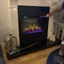 Modern White Marble Fireplace + Electric Colour Fire Image 5