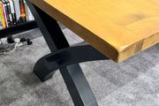 Heavy Oak Rustic Charcoal Extending Oak Dining Table Ex Display