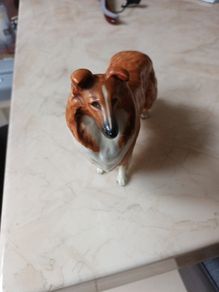 Vintage Beswick Rough  Collie  Dog   Porcelain Figurine Lochinvar Of Lady Park. Made in England.