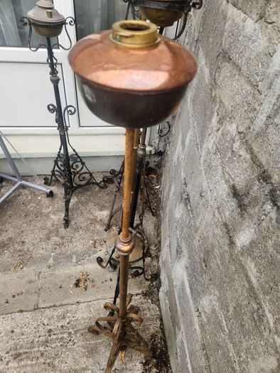 Victorian telescopic oil lamps