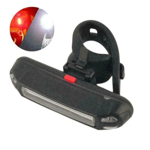 Bike Bicycle Front Rear Red White Blue Light Waterproof LED Flashlight Lamp USB Recharable