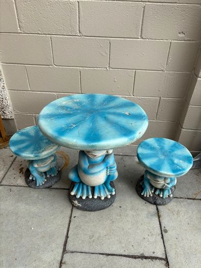 Frog Garden Table & 2 Stools- 3 Piece Set