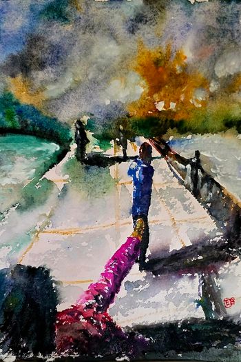 letting go watercolour