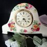 Desk or Mantle Clock Cottage Roses Image 2