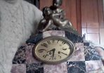 Art Deco Portoro Marble Mantle Clock