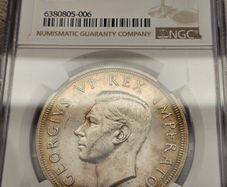 South Africa 1947 Silver Proof 5 Shillings Coin NGC PF65 Beautiful Coin