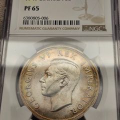 South Africa 1947 Silver Proof 5 Shillings Coin NGC PF65 Beautiful Coin