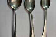 3 solid silver tea spoons