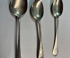 3 solid silver tea spoons