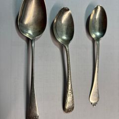 3 solid silver tea spoons