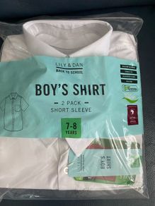 boys school shirts white short sleeve 7-8 y BNIB