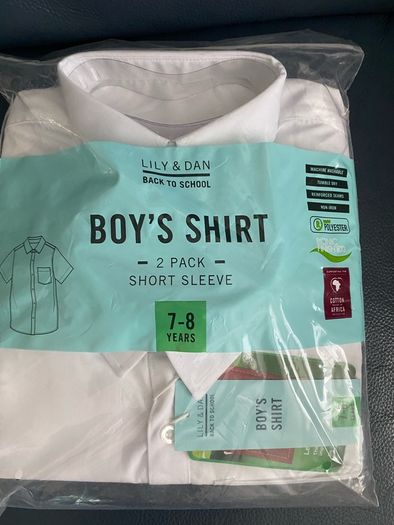boys school shirts white short sleeve 7-8 y BNIB