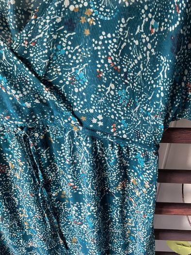 dress mexx teal pattern kimono style summer dress size 12