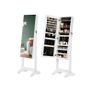 White Freestanding Jewellery Cabinet with Full-Length Mirror & Lockable Storage Image 3