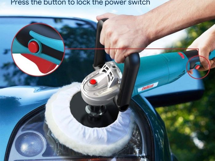 Polisher, Rotary Car Buffer Polisher Waxer, 1200W 180/150 mm Plate, 6 Variable Speed 1500-3500RPM, Detachable Handle Perfect for Boat,Car Polishing and Waxing (FREE POSTAGEh