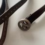 Vintage 1970's Thin Tooled Leather Peace Belt. Image 4